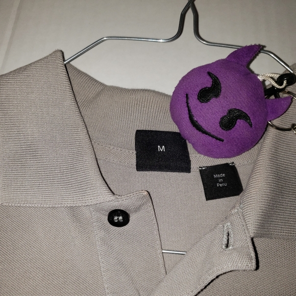 Hugo Boss polo shirt mens medium gray 3 button with pima cotton - Picture 3 of 6